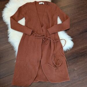 Abercrombie & Fitch Soft Orange Brown Long Sleeve V-Neck Sheath Dress XS Petite